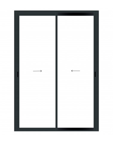 Coulissant alu 2 vantaux 2 rails