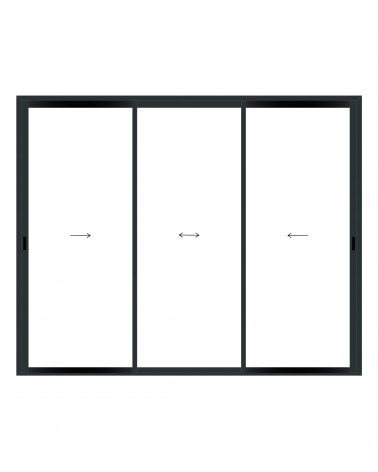 Coulissant alu 3 vantaux 3 rails