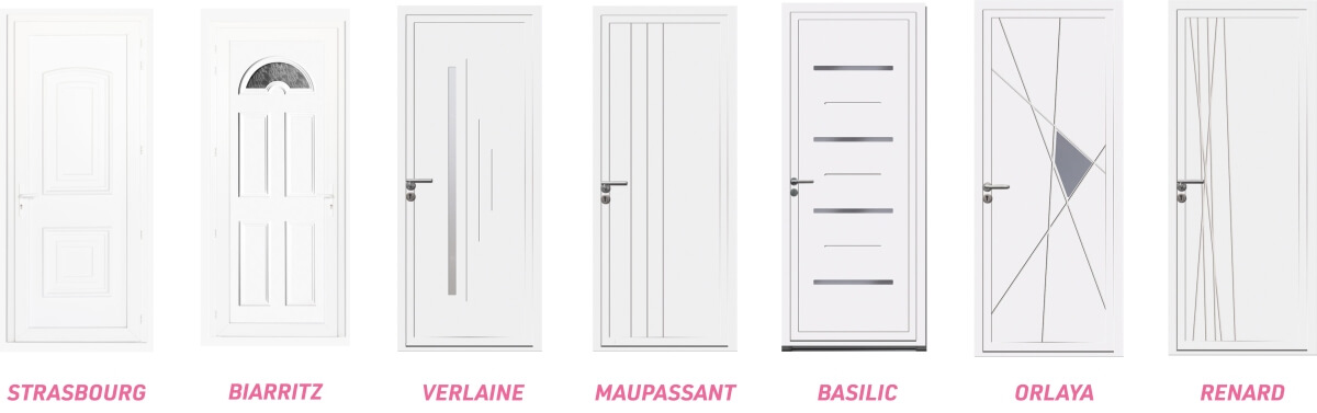 Panneau au choix Porte entrée PVC